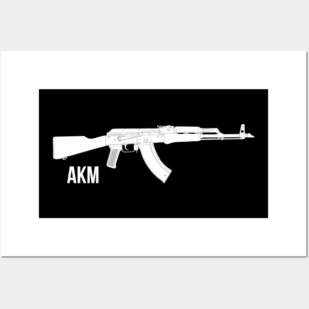 Modernised Kalashnikov Assault Rifle ( AKM ) white Wall Art by FAawRay